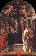 Fra Filippo Lippi Madonna and the child Enthroned with Saint john the Baptist,Victor,Bermard and Zenobius USA oil painting artist